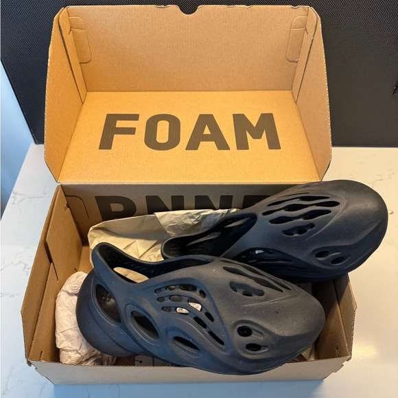 Yeezy Other - Yeezy foam runners mineral blue navy shoes size 6 mens womens 8 worn once w/box